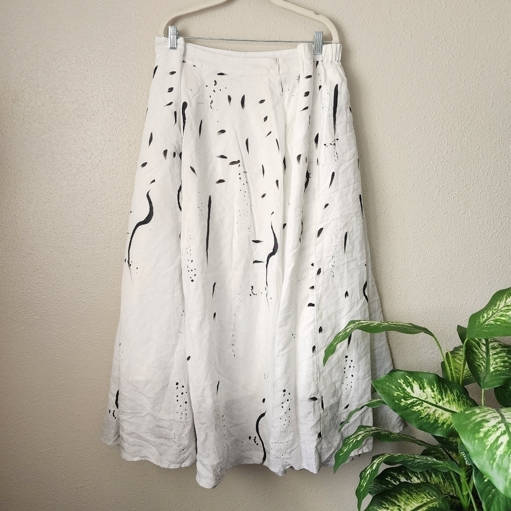 Making The Cut Painted Midi Gary's Skirt Winning Look White Artsy NWT Size 3x - Picture 2 of 10
